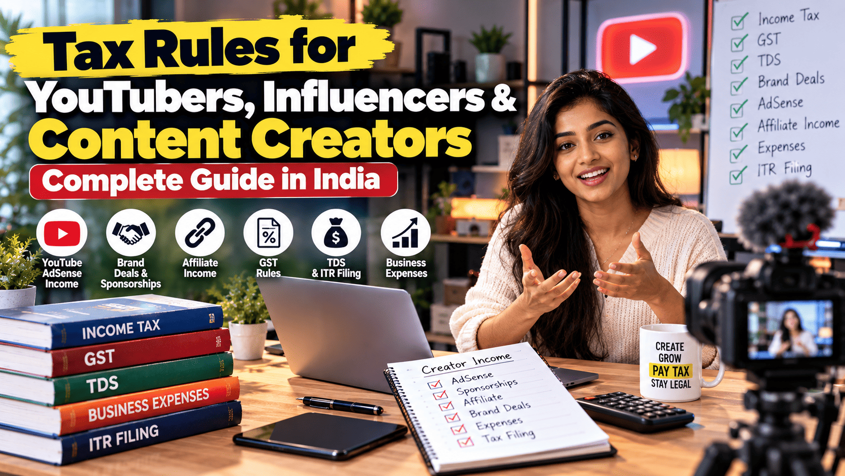 Tax Rules for YouTubers, Influencers & Content Creators in India: Complete Guide